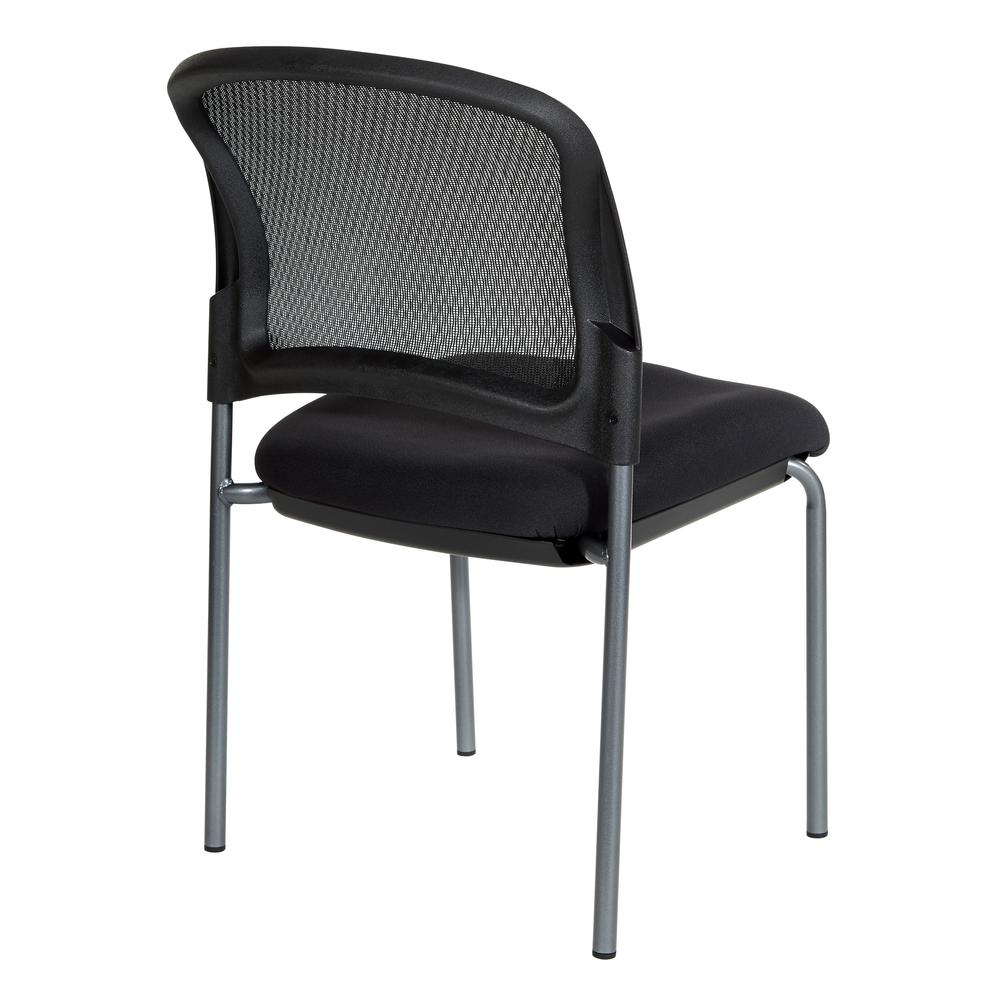 Titanium Finish Black Visitors Chair with ProGrid® Back and Straight Legs. Black Fabric Padded Seat with ProGrid® Back. Sturdy Titanium Finish Straight Legs., 86724R-30. Picture 4
