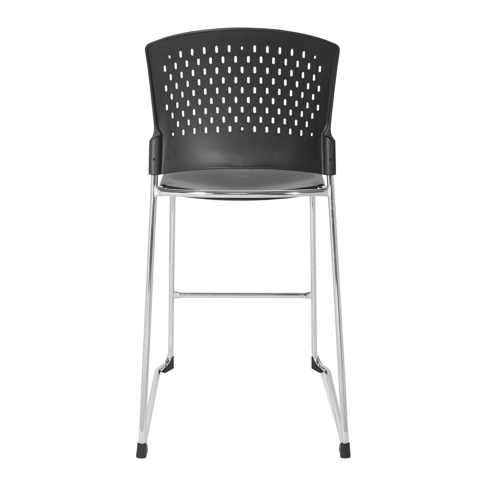 Tall Stacking Chair with Plastic Seat and Back and Chrome Frame 4-pack, DC8658RC2-3. Picture 4
