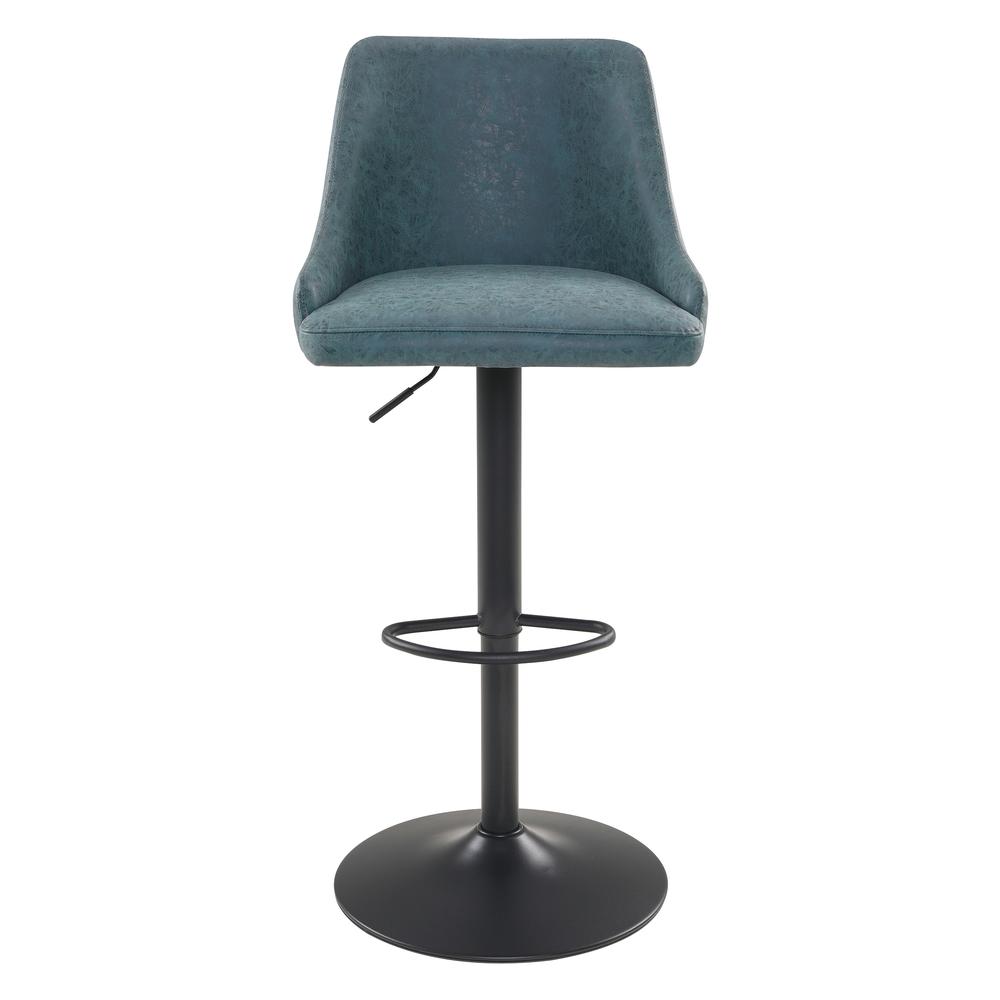 Sylmar Height Adjustable Stool in Navy Faux Leather. Picture 3