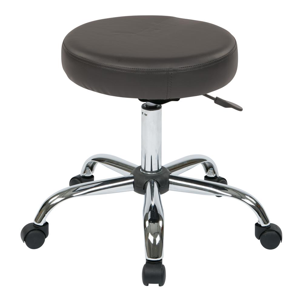 Pneumatic Drafting Chair. Backless stool with Dillon Fabric Seat. Height Adjustment 19.25 to 24.5, ST428V-R111. Picture 4