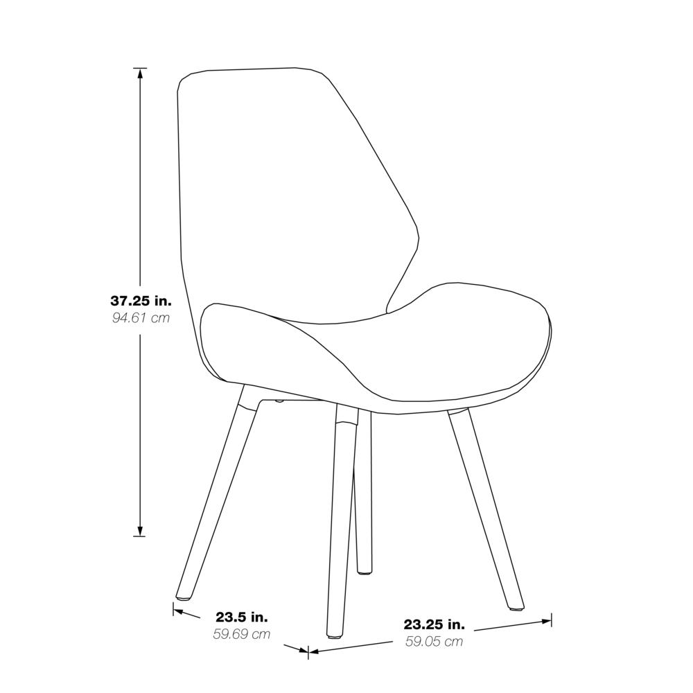Ventura Dining Chair with White Wood Legs in White Faux Leather 2-Pack, VENTW2-DU11. Picture 2