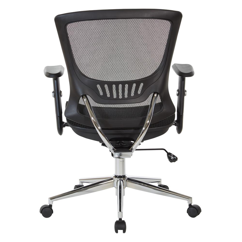 Mesh Screen Seat and Back Manager's Chair with Height Adjustable Arms and Chrome Base, EM98910C-3. Picture 5