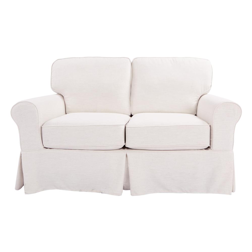 Loveseat with Ivory Slip Cover. Picture 2