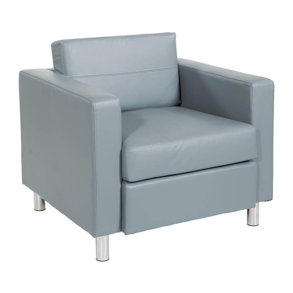 Pacific Armchair In Charcoal Grey Faux Leather, PAC51-U42. Picture 1