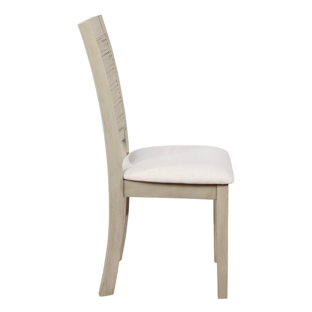 Walden Cane Back Dining Chair 2pk, Linen / Antique White. Picture 5