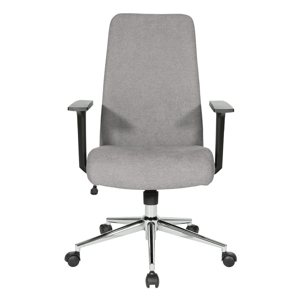 Evanston Office Chair in Fog Fabric with Chrome Base, EVA26-E17. Picture 2