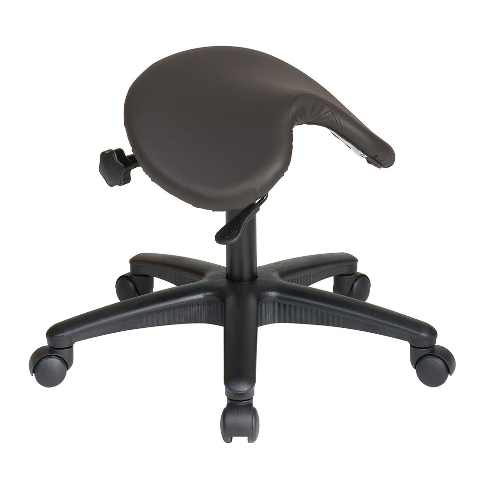 Pneumatic Drafting Chair Backless stool with Saddle Seat and Seat Angle Adjustment in Dillon Graphite, ST203-R111. Picture 1