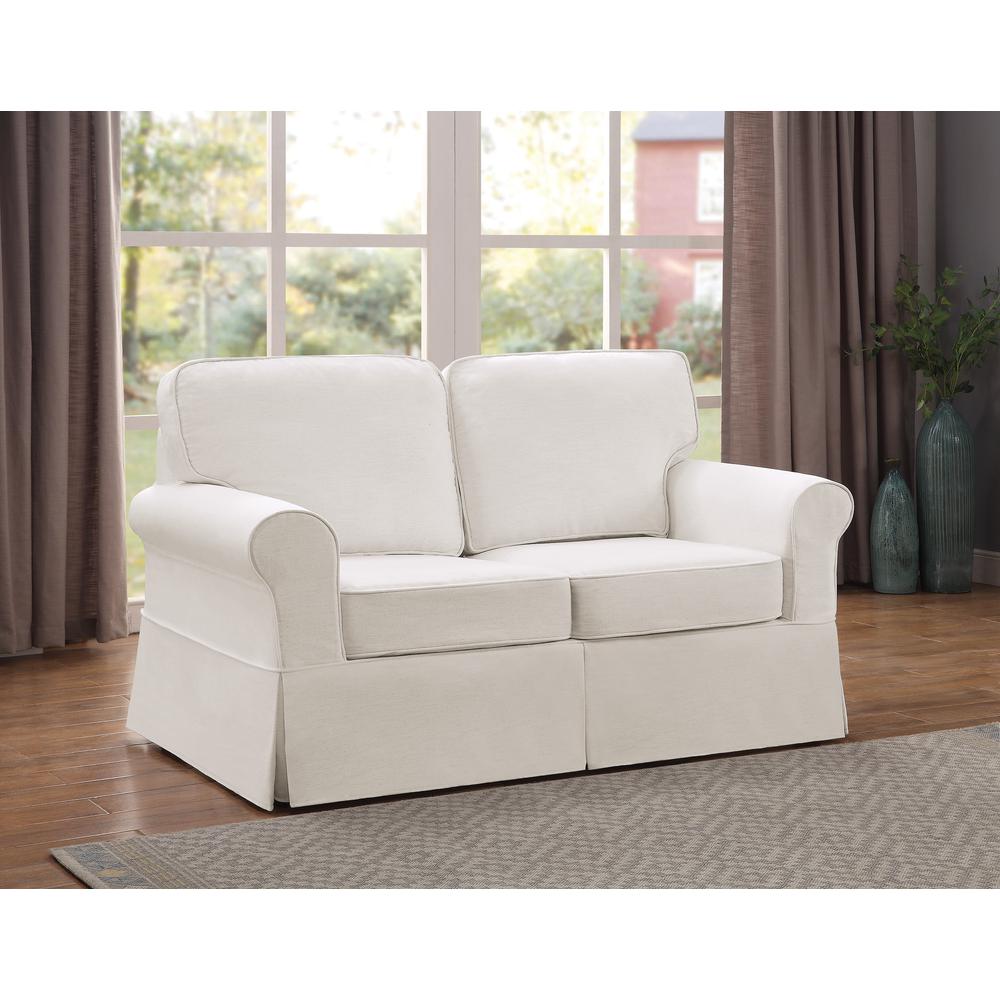 Loveseat with Ivory Slip Cover. Picture 6