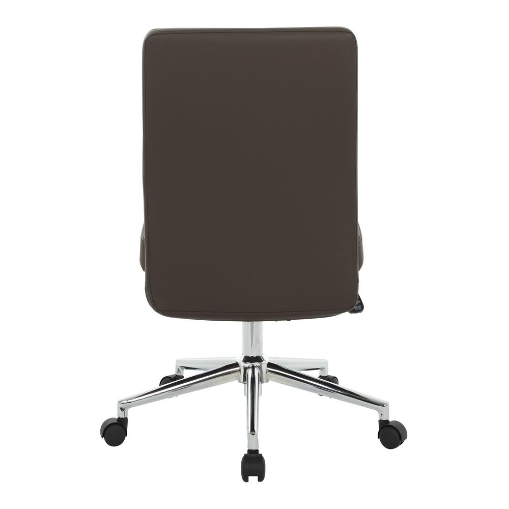 Mid-Back Managers Chair in Chocolate Bonded Leather with Chrome Finish Base, EC51830MC-EC51. Picture 4