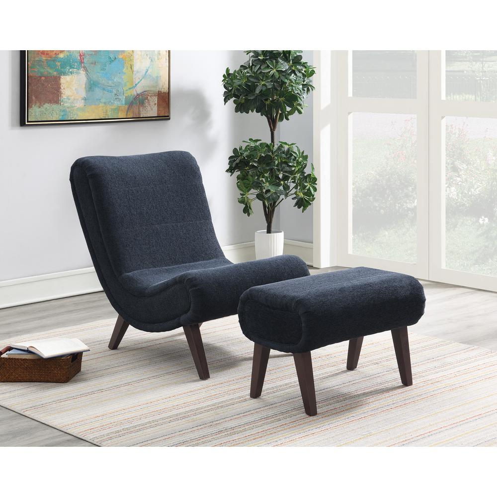 Hawkins Lounger with Ottoman, Indigo. Picture 7