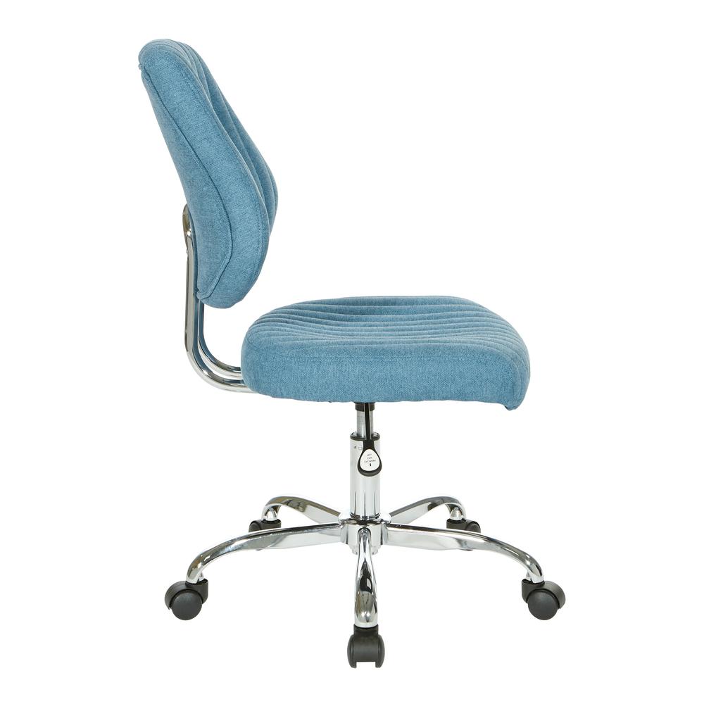 Sunnydale Office Chair in Sky Fabric with Chrome Base, SNN26-E18. Picture 3