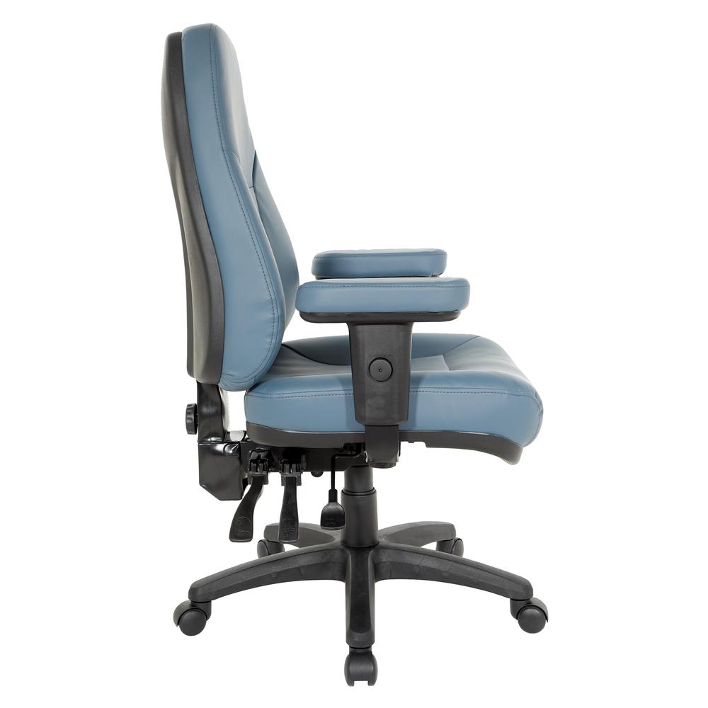 Professional Dual Function Ergonomic High Back Chair in Dillon Blue, EC4300-R105. Picture 4