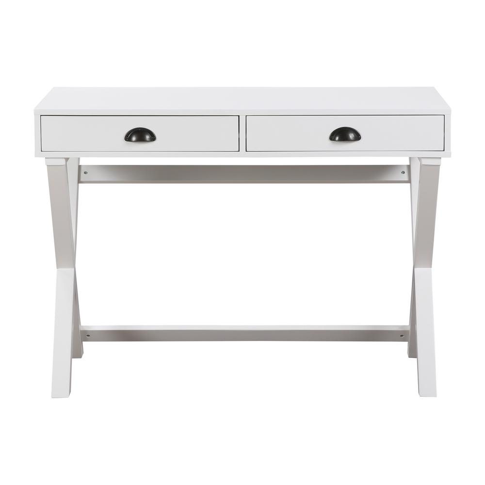 Washburn Chic Campaign Writing Desk in White Finish, WHB5011-WH. Picture 2