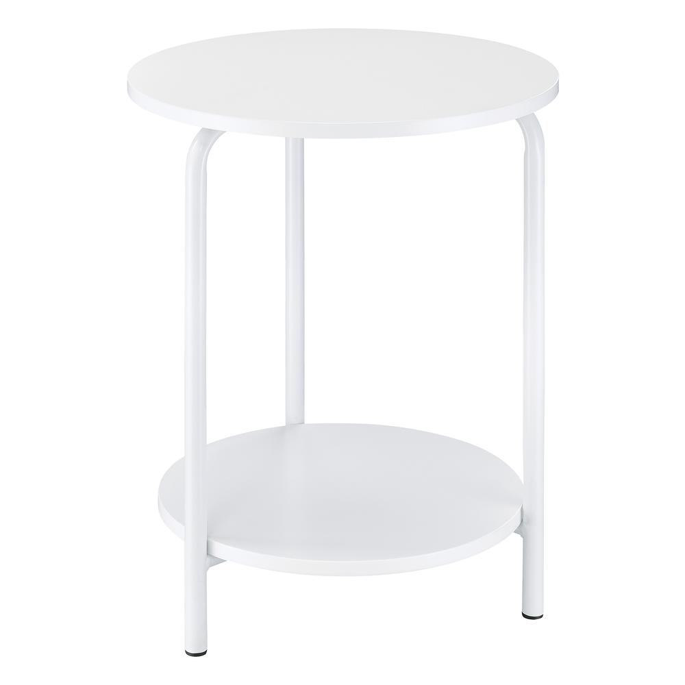 Elgin Metal Accent Table in White. Picture 4