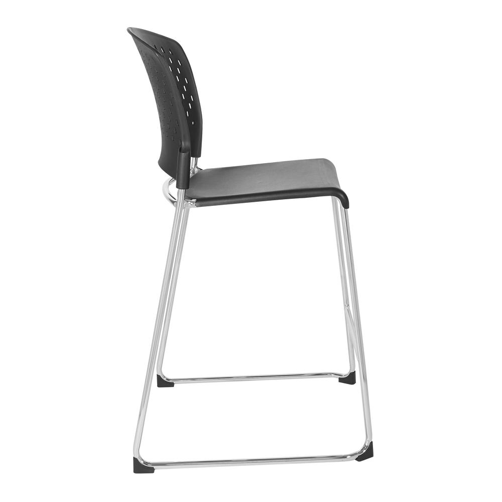 Tall Stacking Chair with Plastic Seat and Back and Chrome Frame 4-pack, DC8658RC2-3. Picture 3