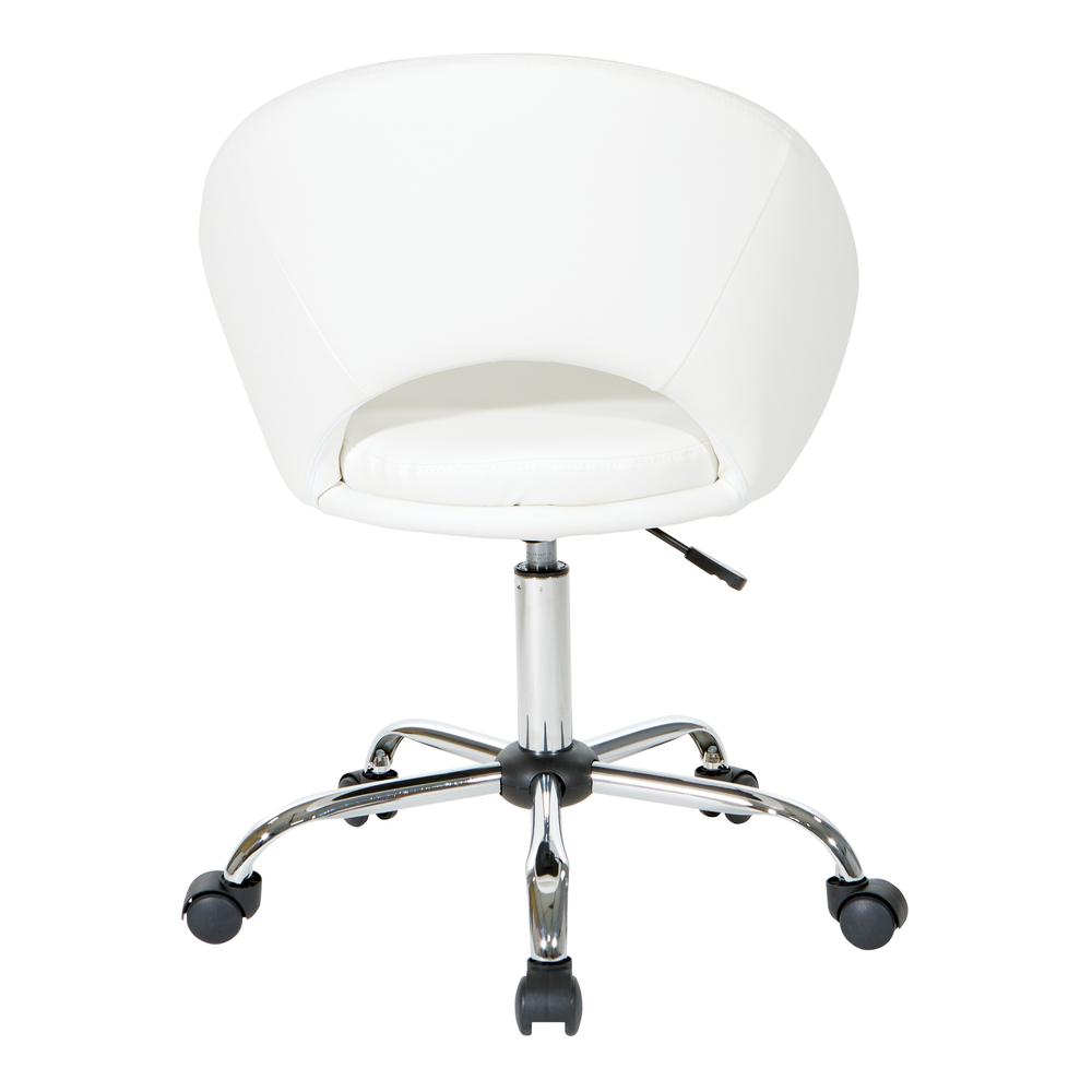 Milo Height Adjustable Home Office Chair in Durable White Faux Leather, ML26SA-W32. Picture 4