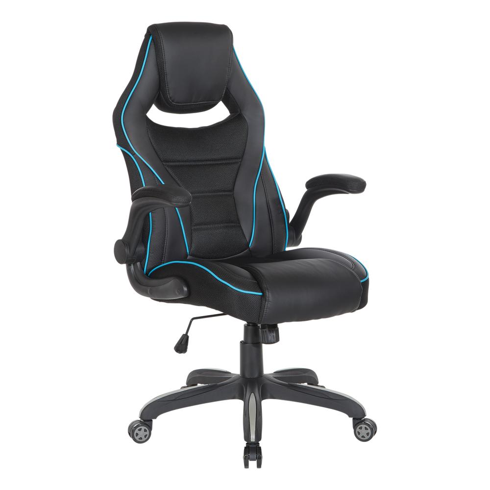 Xeno Gaming Chair in Blue Faux Leather, XEN25-BL. Picture 1
