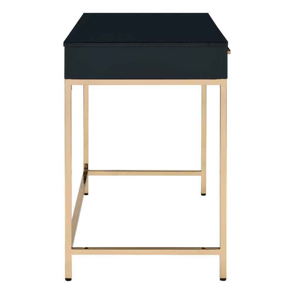Alios Desk with Black Gloss Finish and Gold Frame, ALS43-BLK. Picture 4