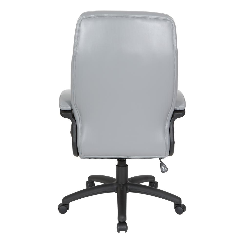 Executive High Back Charcoal Grey Bonded Leather Chair with Locking Tilt Control and Match Stitching, EC6583-EC42. Picture 4