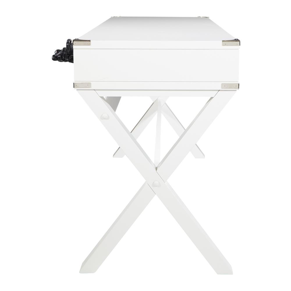 Wellington 46" Desk with Power in White Finish, WELP4630-WH. Picture 4