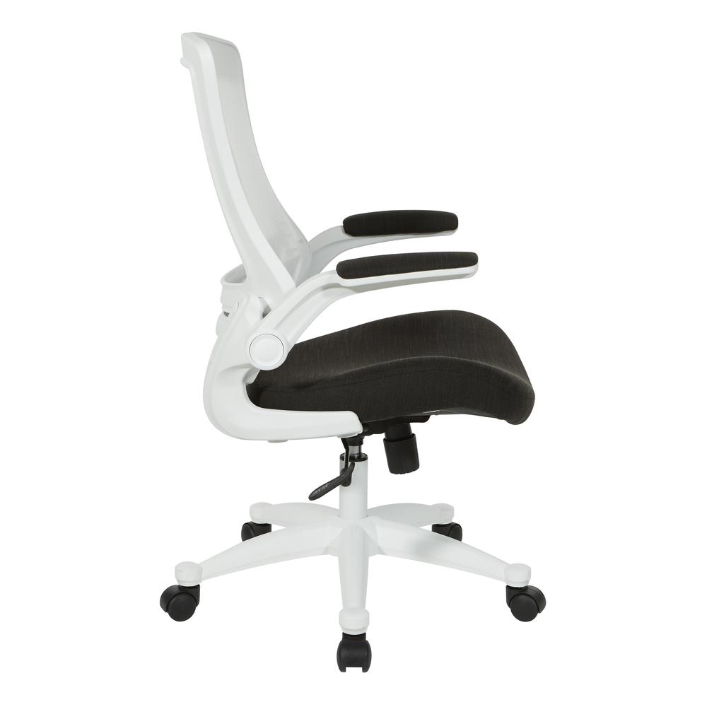 White Screen Back Manager's Chair in Linen Black Fabric, EM60926WH-F23. Picture 3