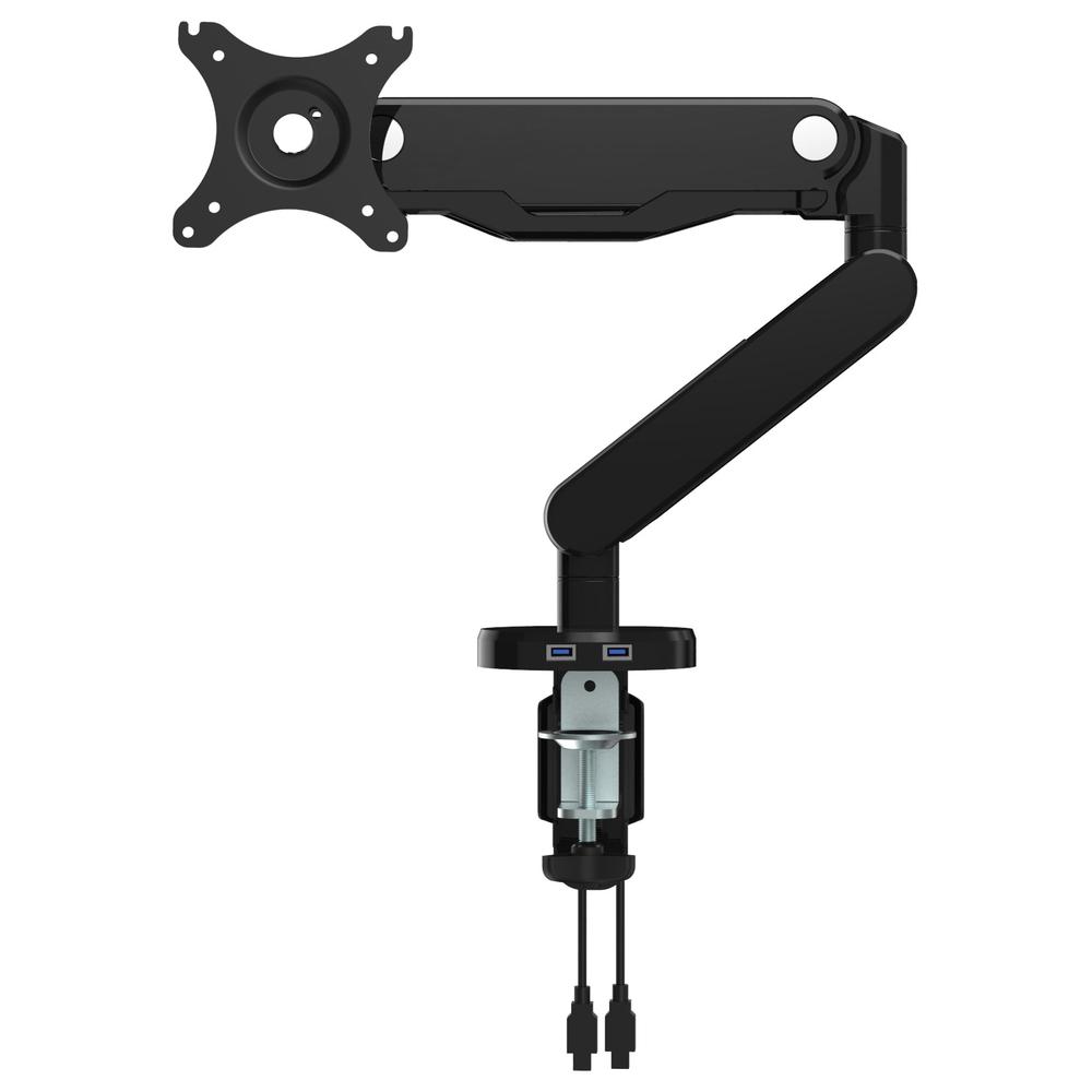 Single Monitor Arm with Dual USB 3.0 Port in Black Finish, A2MAS1730-BK. Picture 1