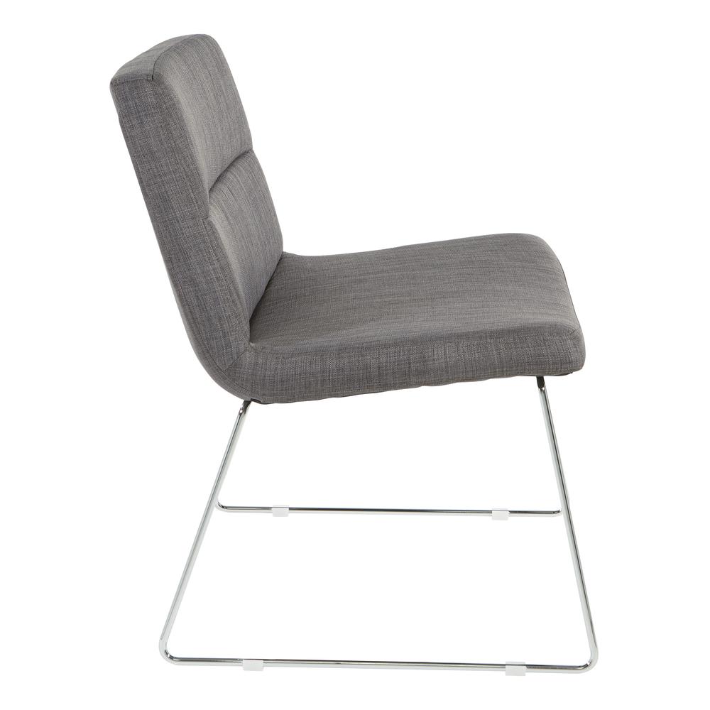 Thompson Chair in Charcoal Fabric with Chrome Sled Base, THP-M78. Picture 3