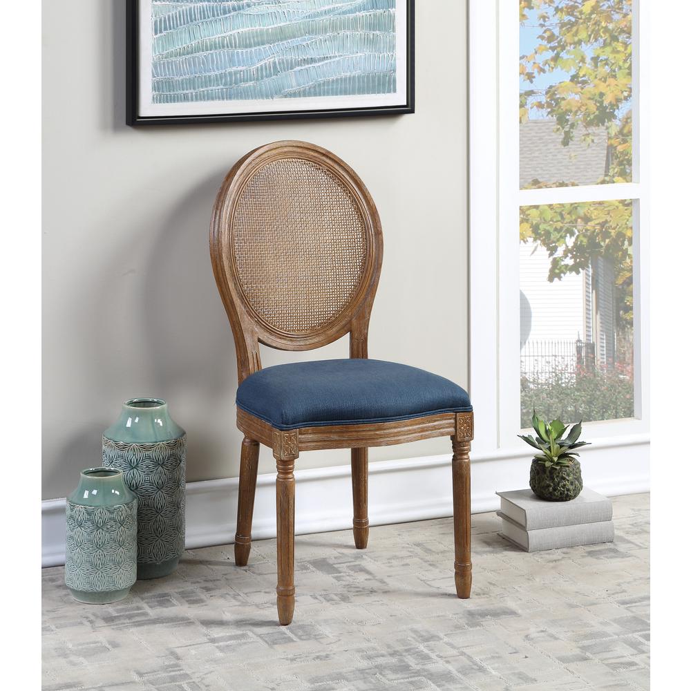 Stella Cane Back Chair in Azure Fabric, STE-K14. Picture 4
