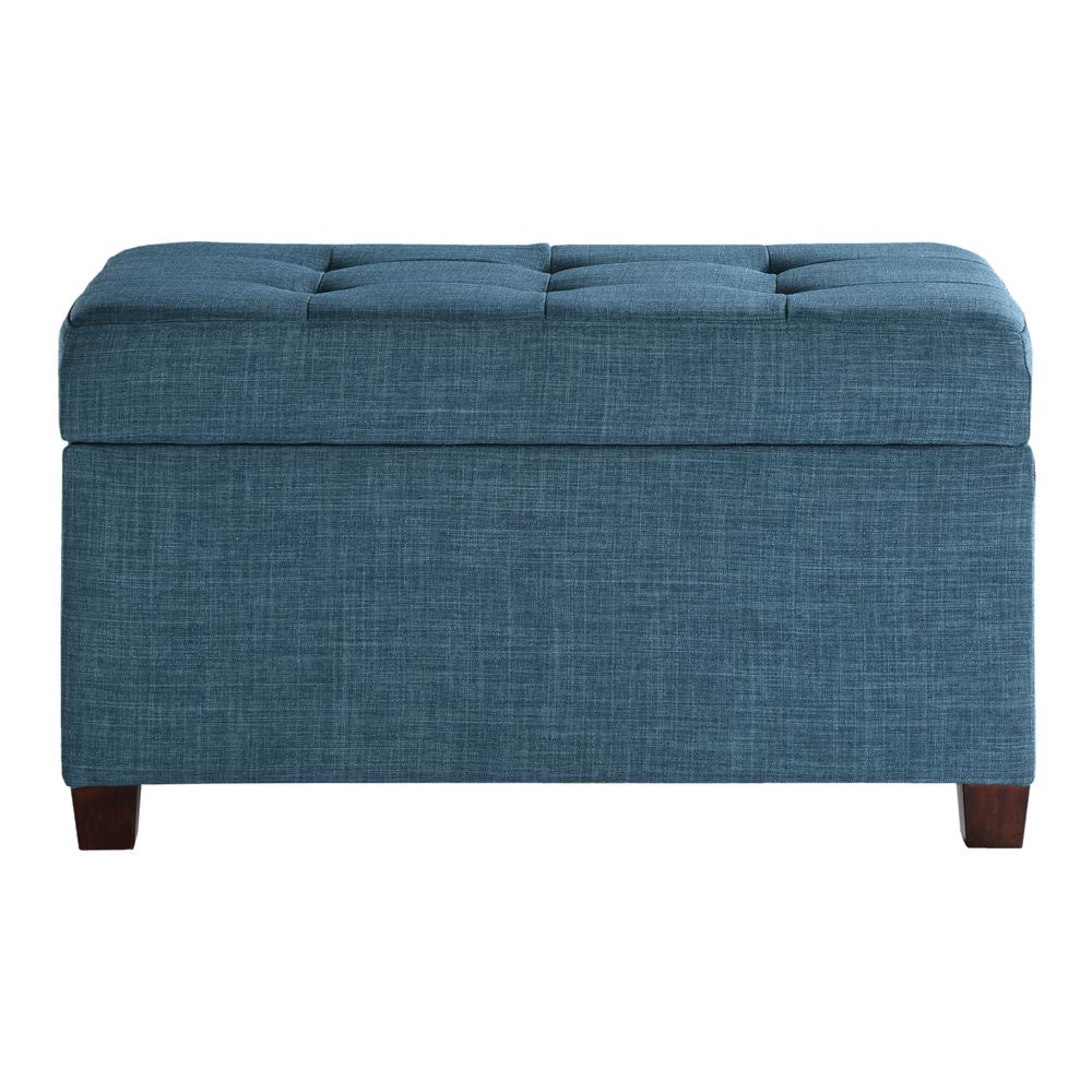 Storage Ottoman in Blue Fabric, MET804-M21. Picture 3