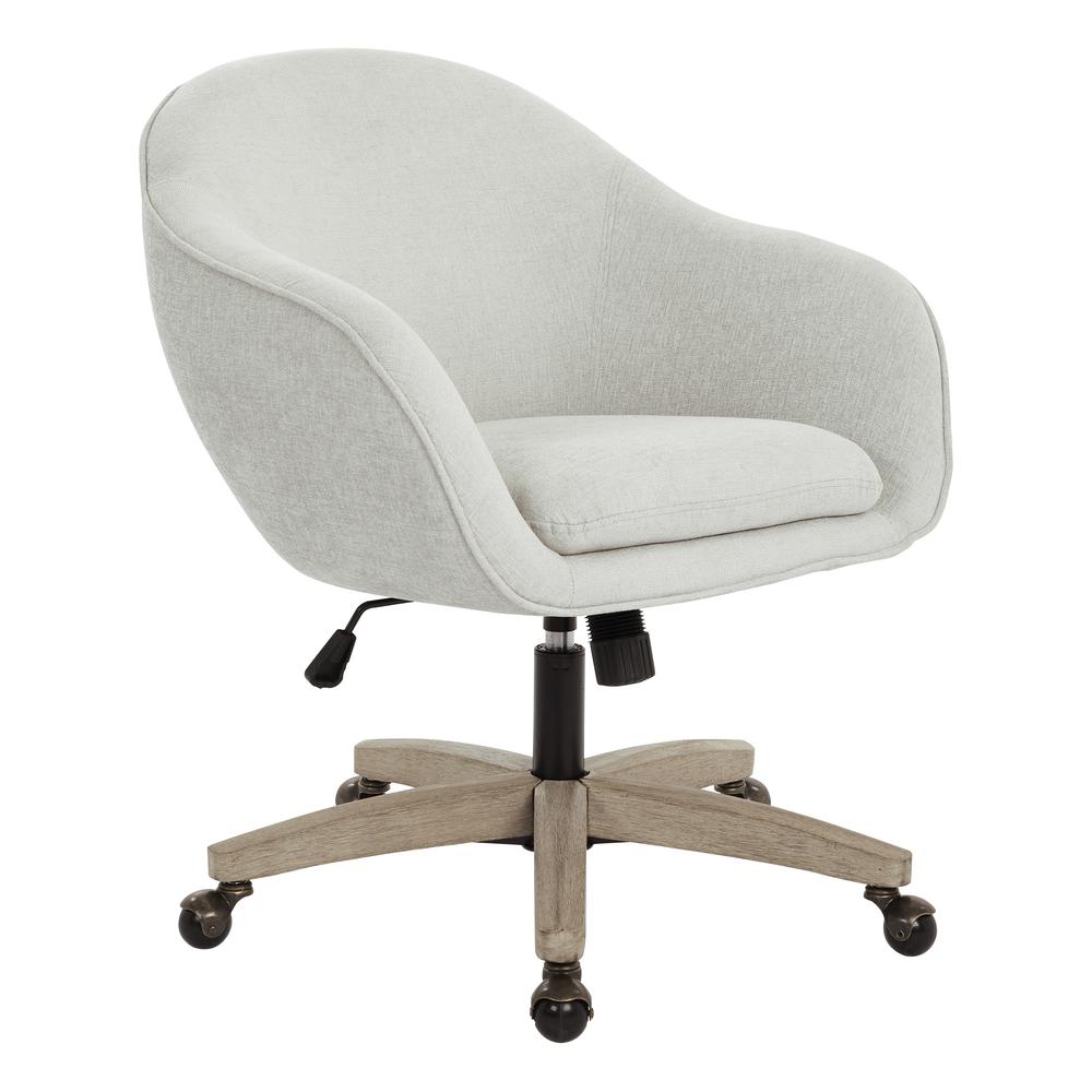 Nora Office Chair in Dove Fabric with Grey Brush Wood Base KD, NRA26-SK329. Picture 1