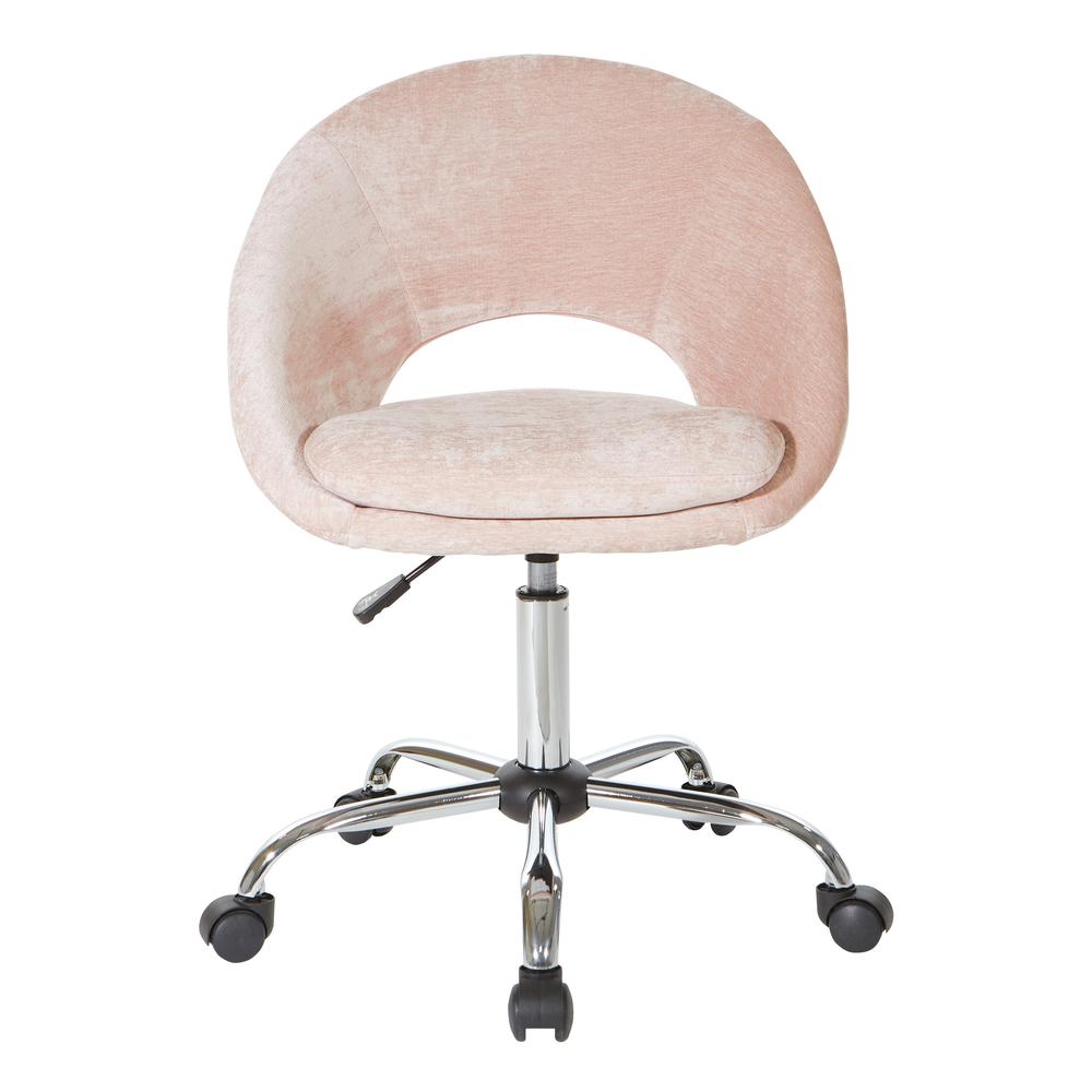 Milo Height Adjustable Home Office Chair in Durable Micro-Fiber Blush Velvet, ML26SA-V3. Picture 2
