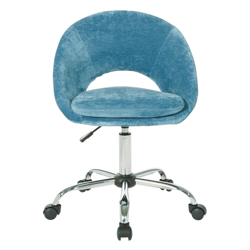 Milo Height Adjustable Home Office Chair in Durable Micro-Fiber Royal Velvet, ML26SA-V19. Picture 2