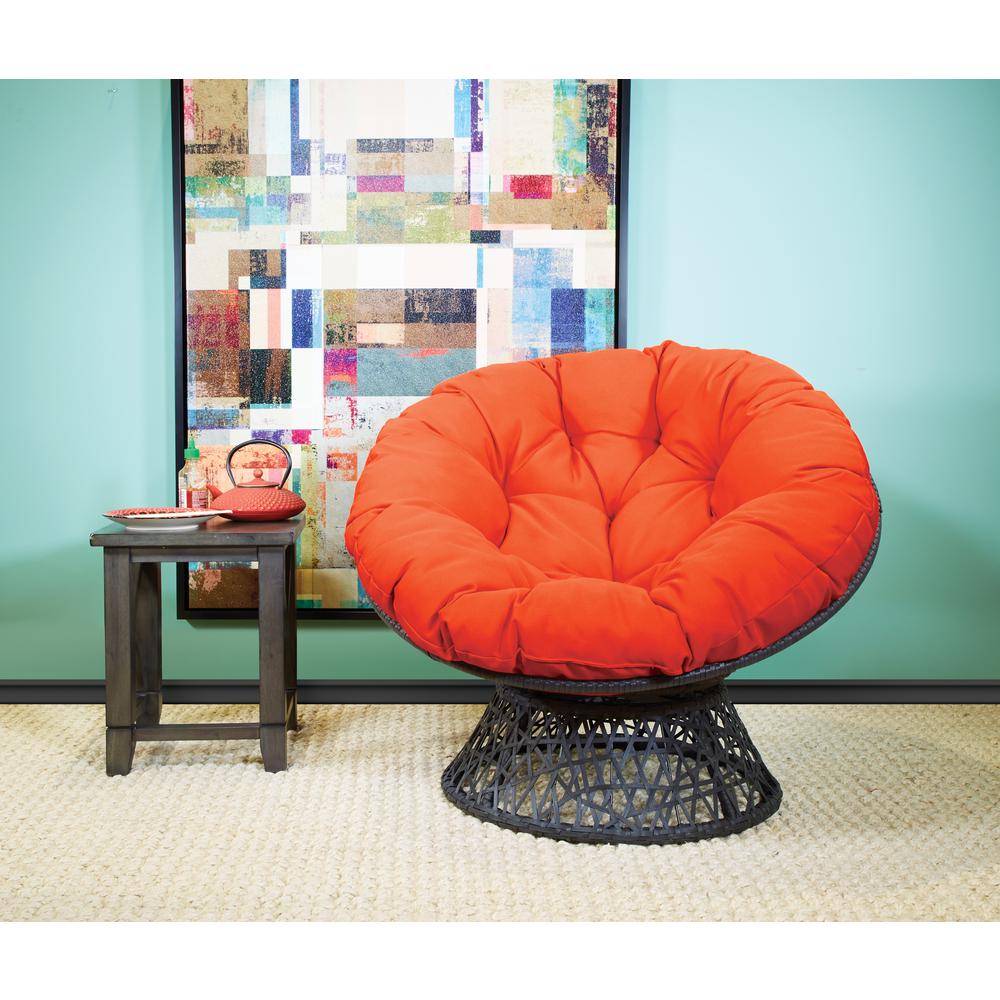 Papasan Chair with Orange cushion and Dark Grey Wicker Wrapped Frame, BF25292-18. Picture 5