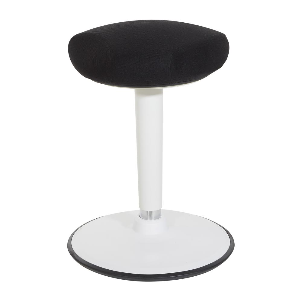 Active Perch Seat with White Frame and Black Fabric 22"-31", ACT1011-3. Picture 1