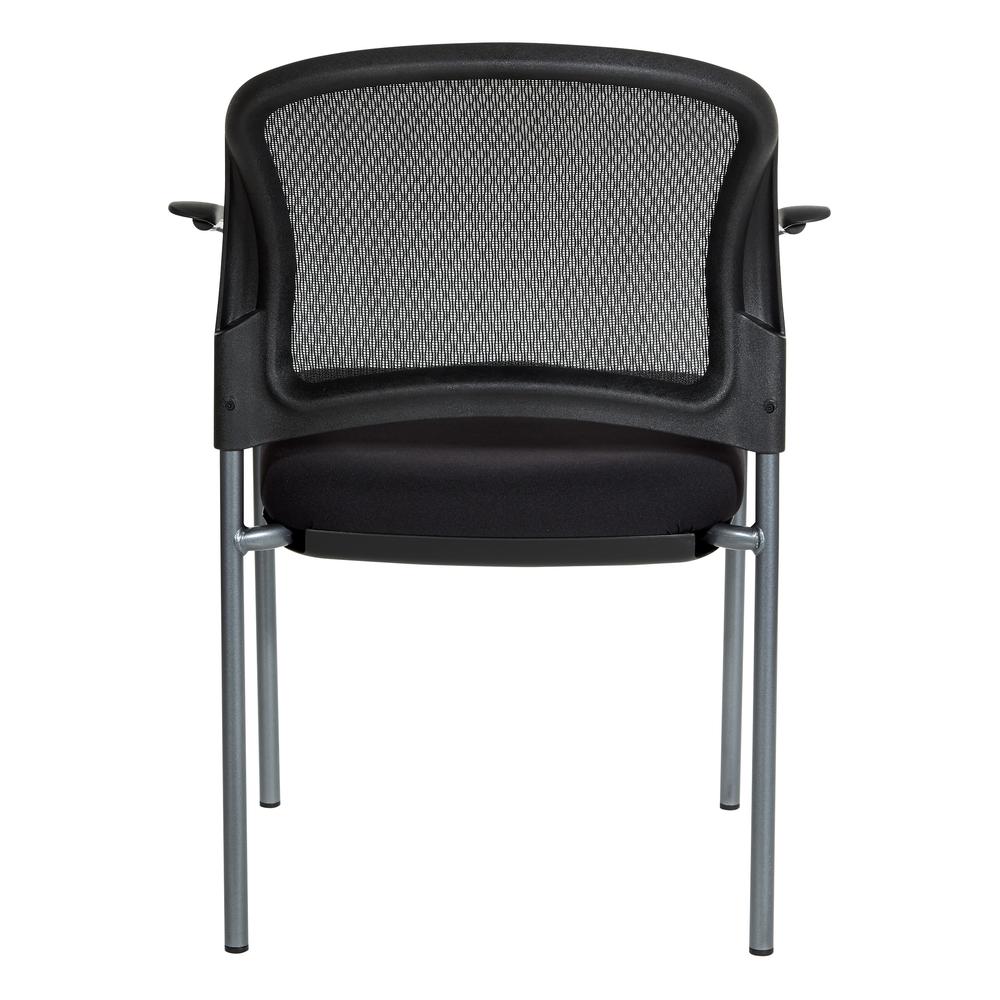 ProGrid Mesh Back with Padded Fabric Seat Visitor's Chair with Arms and Titanium Finish Frame, 86710R-30. Picture 5