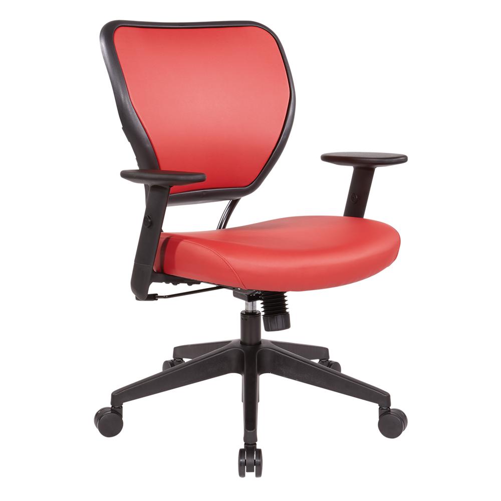 Antimicrobial Dillon Lipstick Seat and Back Task Chair with Adjustable Angled Arms and Nylon Base, 5500D-R100. Picture 1