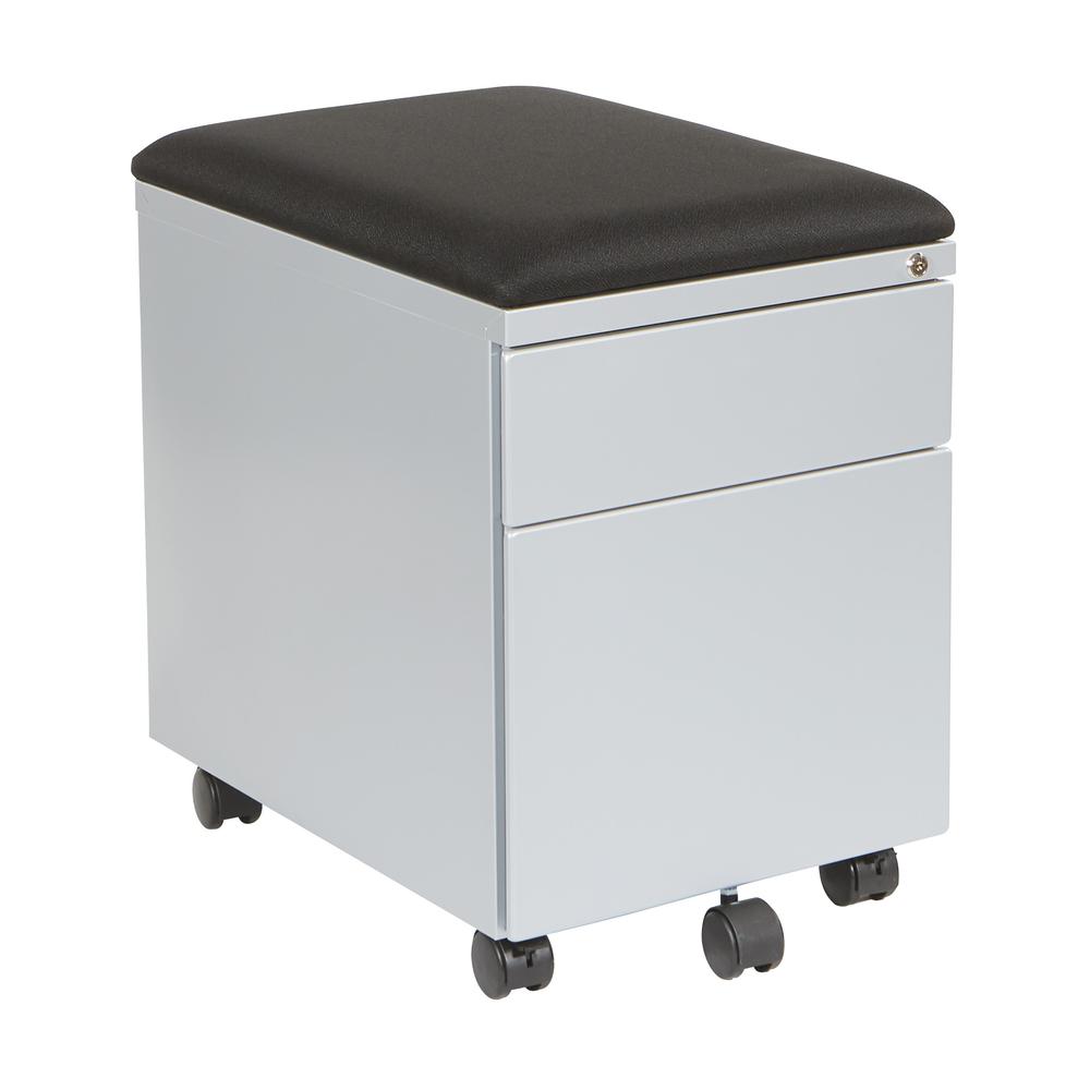 Mobile File with Padded Seat, BXPMC22BF-SV. Picture 1