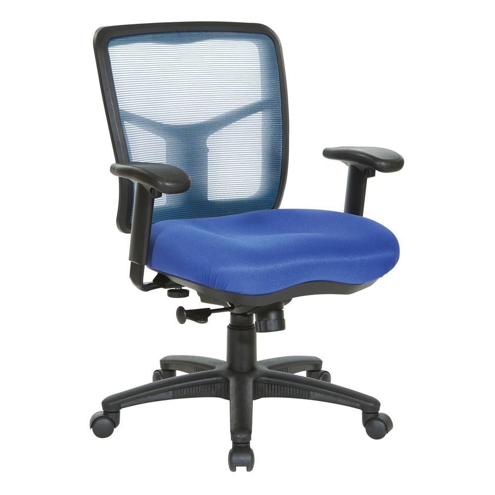 Blue Air Mist Mesh Back Chair with Blue Fabric Seat, 92555-9278. Picture 1