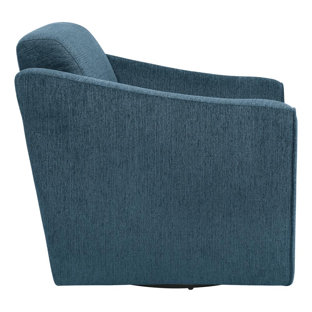 Cassie Swivel Arm Chair in Navy Fabric, CSS-N21. Picture 4