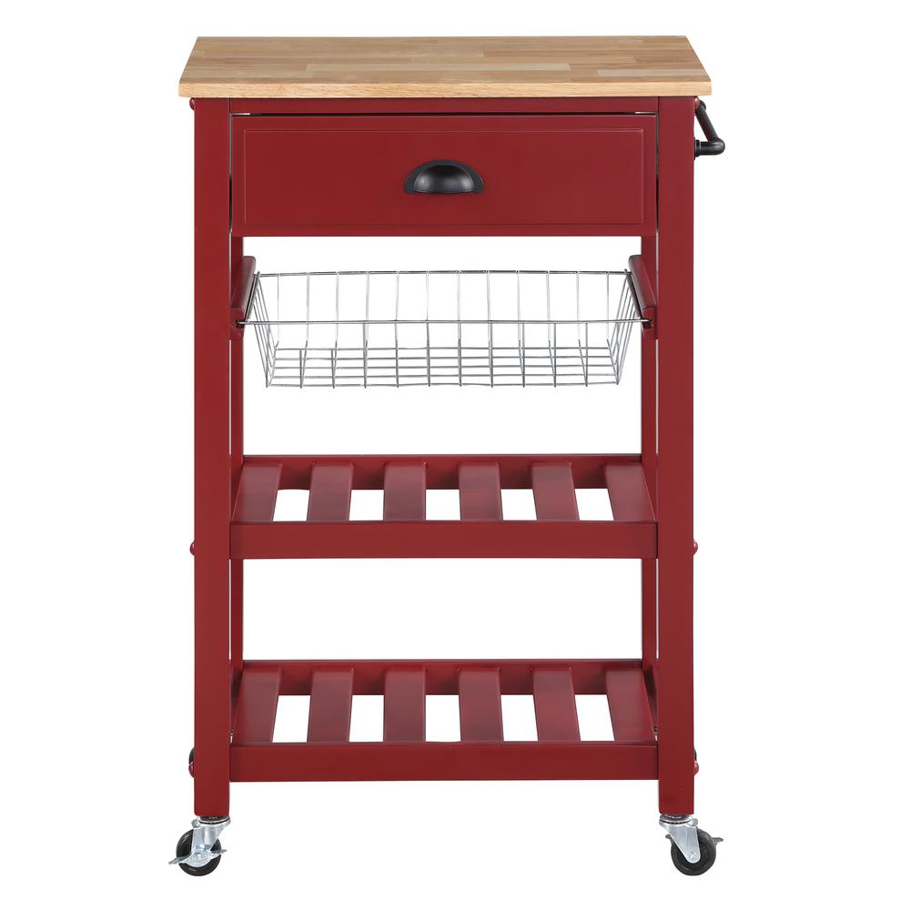 Hampton Kitchen Cart Red. Picture 1