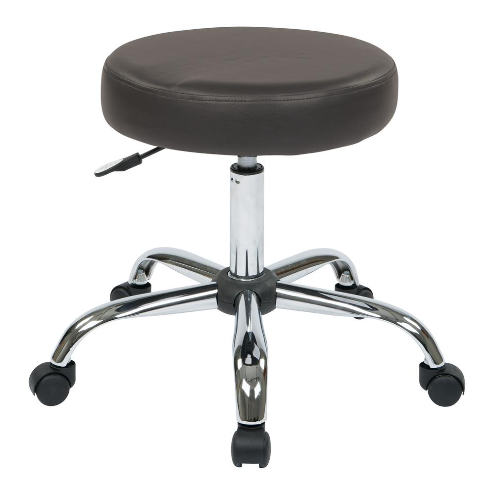 Pneumatic Drafting Chair. Backless stool with Dillon Fabric Seat. Height Adjustment 19.25 to 24.5, ST428V-R111. Picture 2