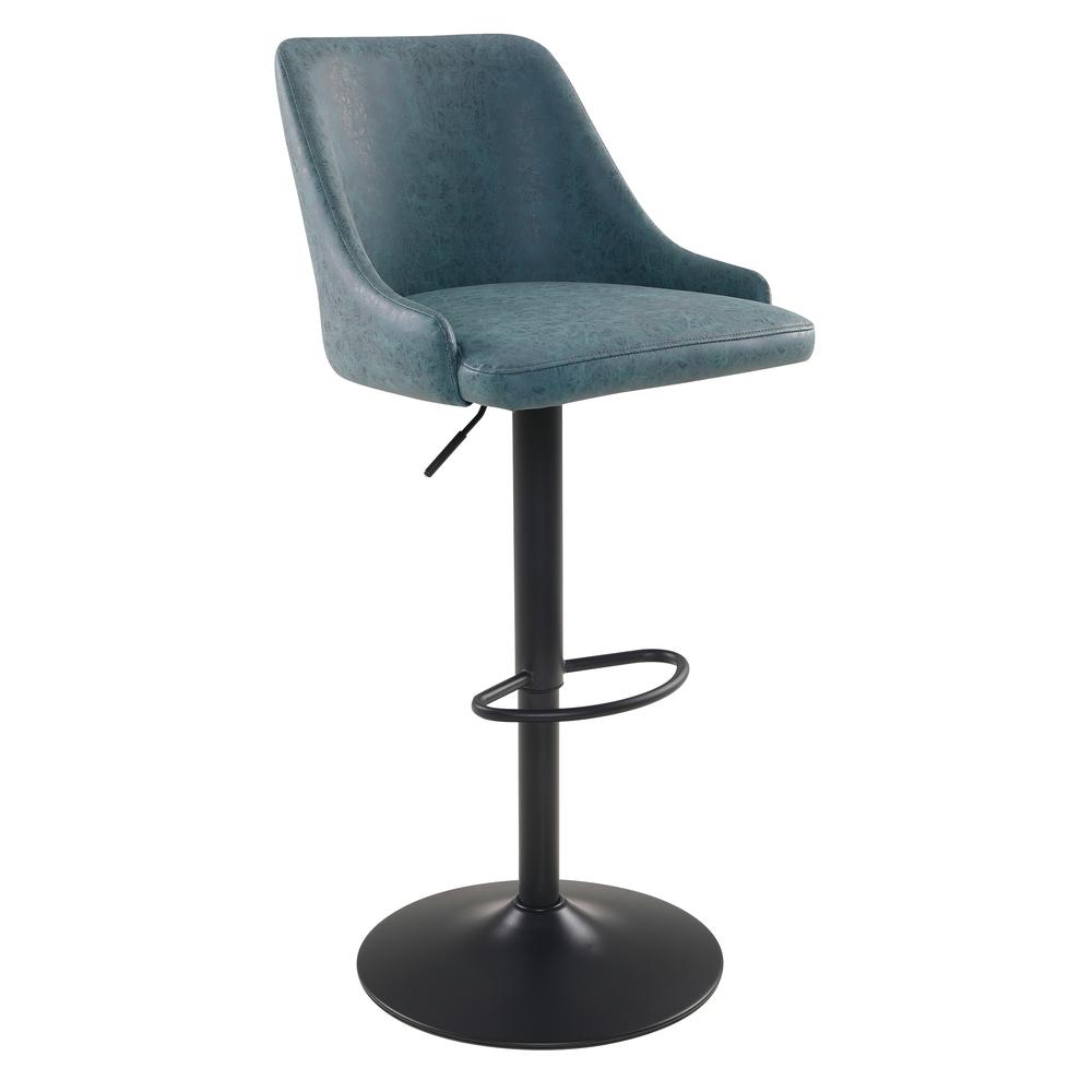 Sylmar Height Adjustable Stool in Navy Faux Leather. The main picture.