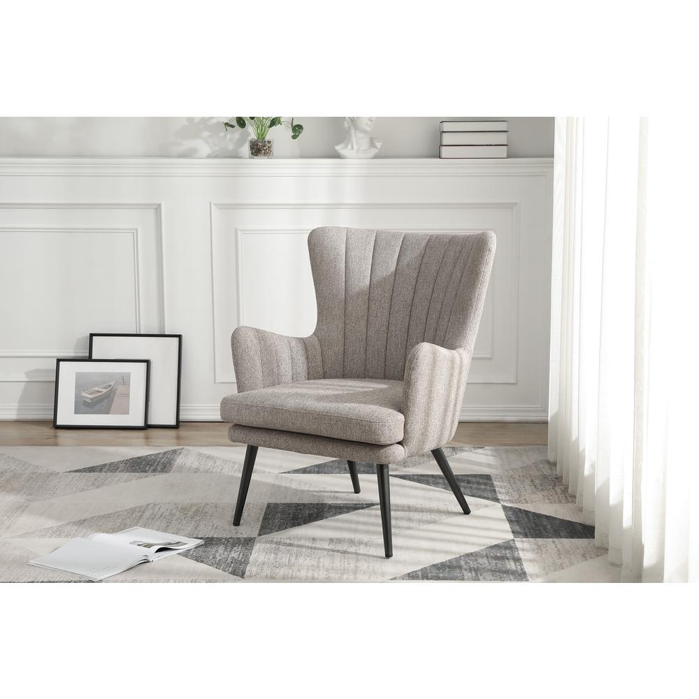 Jenson Accent Chair with Cappuccino Fabric and Grey Legs, JEN-914. Picture 5