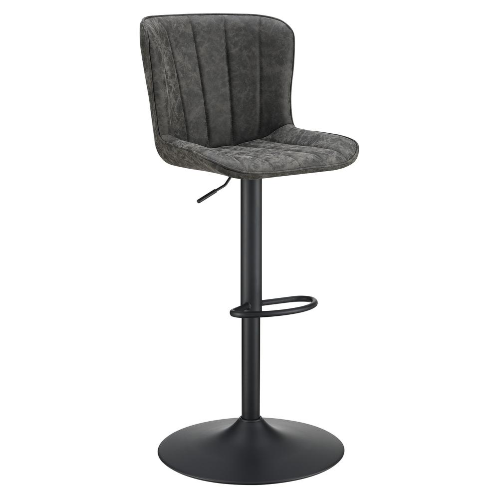 Kirkdale Adjustable Stool 2-Pack in Charcoal Faux Leather. Picture 1