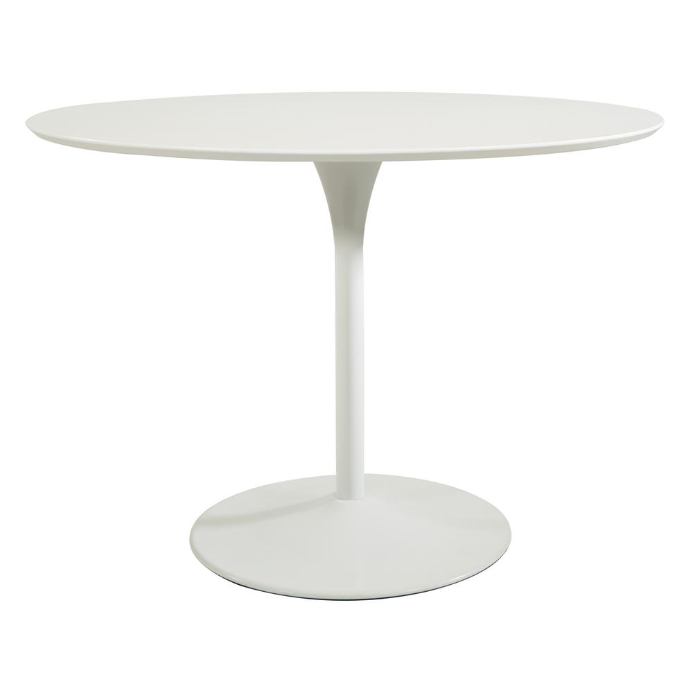 Flower Dining Table with White Top and Base, FLWT433-WHT. Picture 1