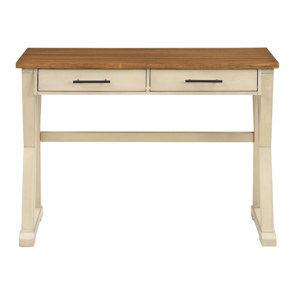 Jericho Rustic Writing Desk w/ Drawers in Antique White Finish. Picture 3