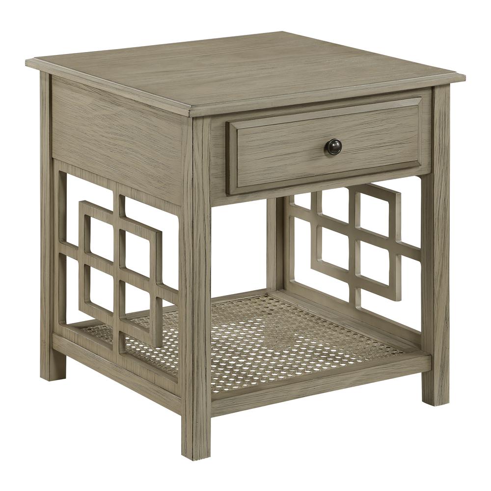 Cambridge Side Table w/ Drawer, Bone Finish. Picture 1