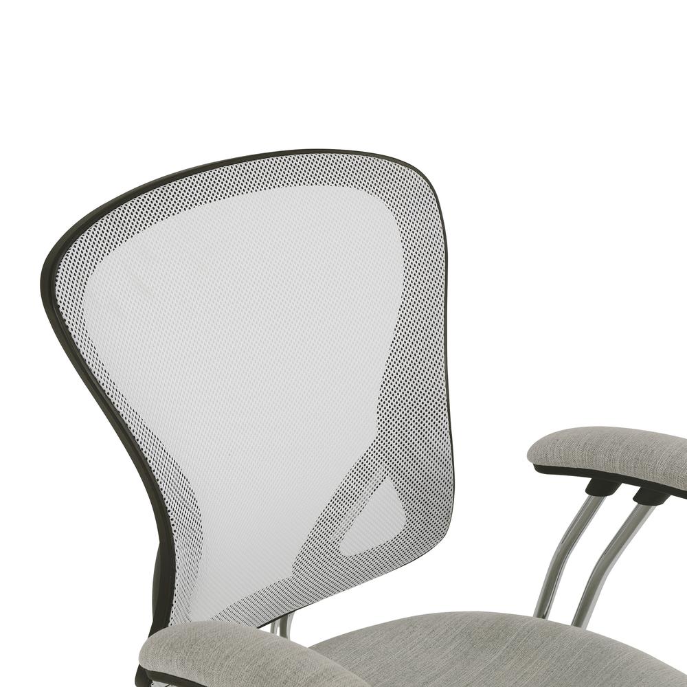 Gianna Task Chair with White Mesh Back and Linen Stone Seat. Picture 8