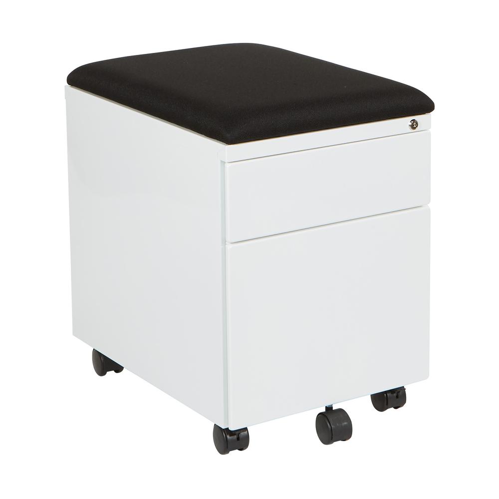 Mobile File with Padded Seat, BXPMC22BF-WH. Picture 1