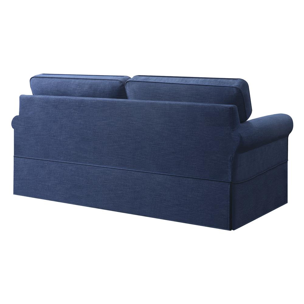 Slip Cover Sofa in Navy Fabric. Picture 4